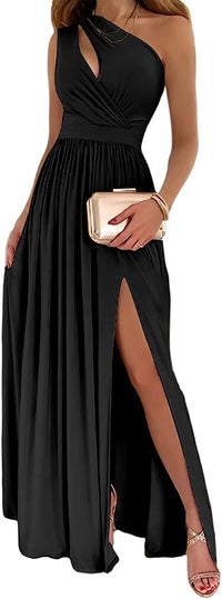 One-Shoulder High-Split Maxi Dress — image 5