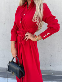 Long-Sleeve Color Block Cardigan Dress — image 5