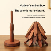 Walnut Wood Tree Trivet Set — image 3