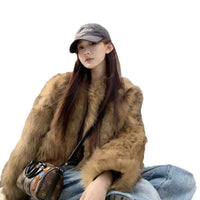 Cropped Faux Fur Long Sleeve Top — image 5
