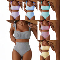Lace-Up Striped Two-Piece Bikini — image 2