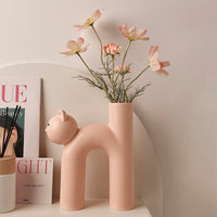 Cute Ceramic Cat Tube Vase — image 3
