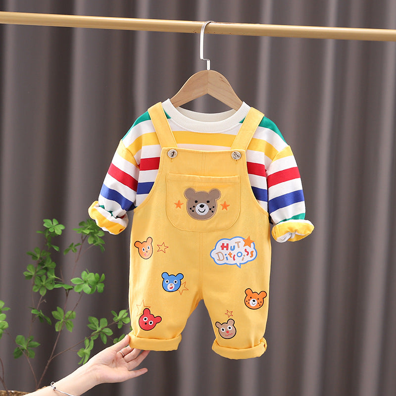 Boys Plaid Shirt and Overall Set — image 6