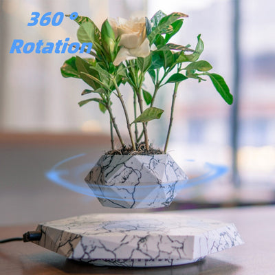Magnetic Levitating Marble Planter Pot