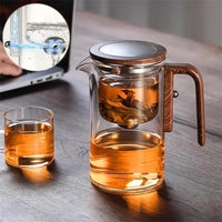 Magnetic Glass Tea Pot with Wood Handle