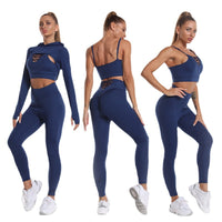 Women’s Three-Piece Hooded Fitness Set — image 3