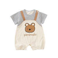 Bear Print Baby Short Sleeve Romper — image 5