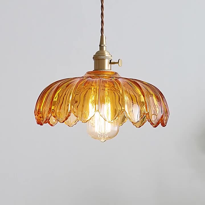 Brass Glass Dining Room Chandelier — image 2