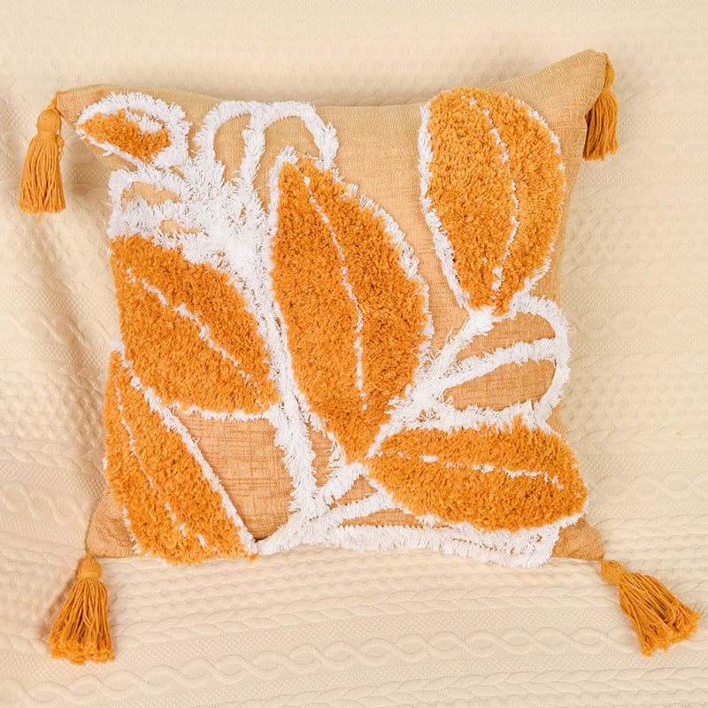 Embroidered Leaf Pillow Cover — image 4