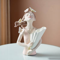 Resin Girl Figurine Flower Vase — image 3
