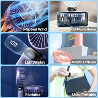 Rechargeable 5-Speed Handheld Fan — image 3