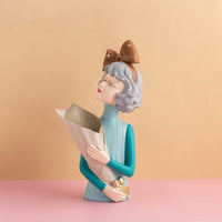 Resin Girl Figurine Flower Vase — image 8