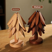 Walnut Wood Tree Trivet Set — image 4