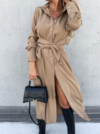 Long-Sleeve Color Block Cardigan Dress — image 4