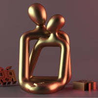 Modern Loving Couple Resin Statue — image 3