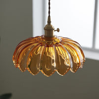 Brass Glass Dining Room Chandelier — image 4