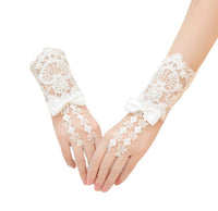 Beaded Lace Bridal Gloves — image 5