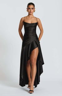 Backless Ruffle Split Suspender Maxi Dress — image 7