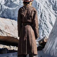 Faux Suede Lambswool Long Coat — image 5