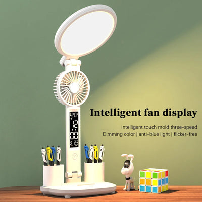USB Rechargeable LED Desk Clock Lamp