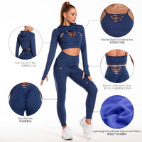 Women’s Three-Piece Hooded Fitness Set — image 4